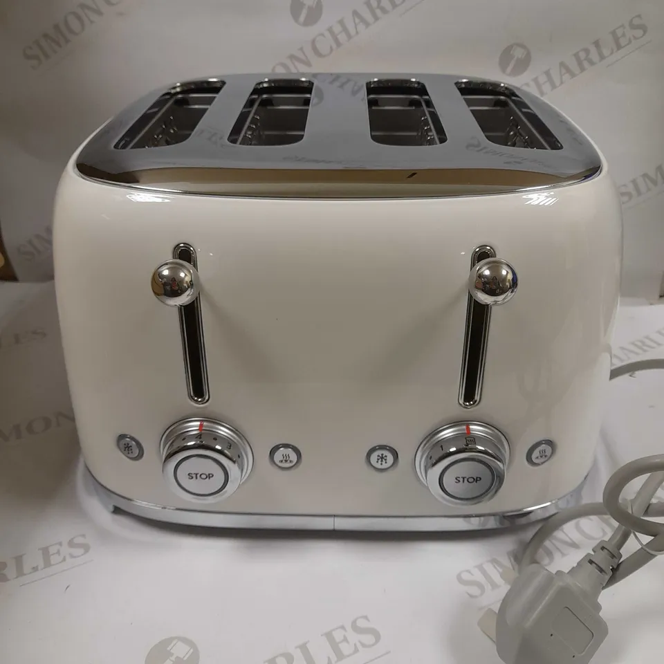 SMEG WHITE 50S 4 BY 4 SLICE TOASTER RRP £234.99