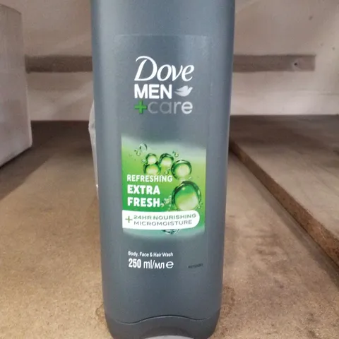 LOT OF 6 BOTTLES OF DOVE MEN +CARE BODY, FACE & HAIR WASH 250ML