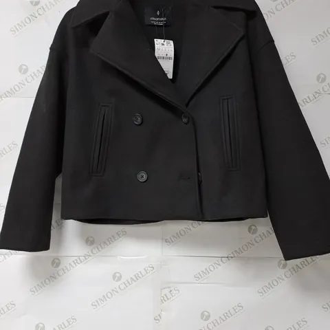 STRADVARIUS BLACK BUTTON JACKET - MEDIUM