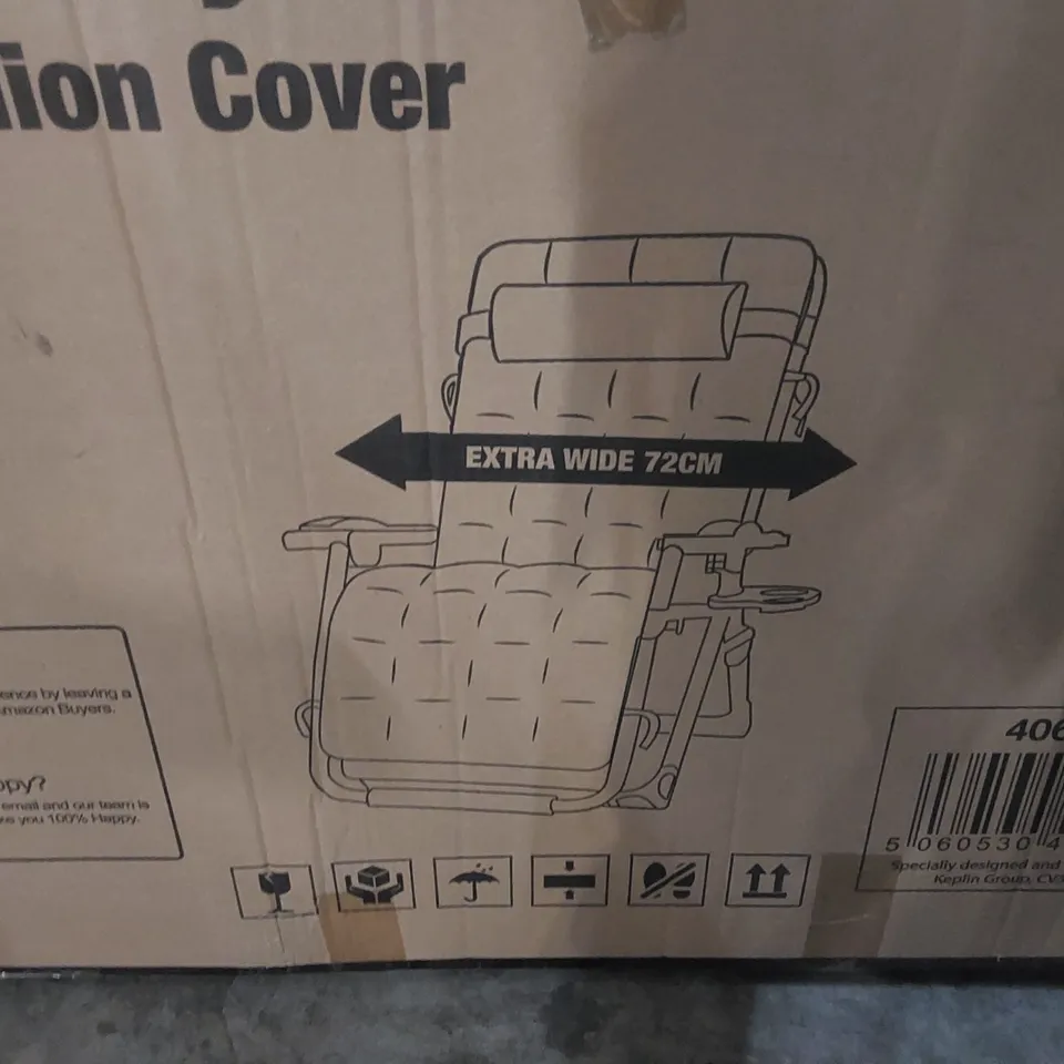 BOXED KEPLIN 2 IN 1 GRAVITY CHAIR WITH CUSHION COVER - GREY