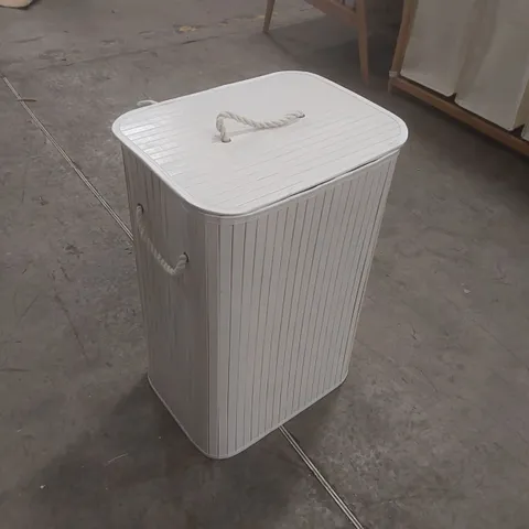BAMBOO LAUNDRY BASKET, 72L FOLDABLE LAUNDRY HAMPER, RECTANGULAR STORAGE HAMPER WITH 3 HANDLES, 40 X 30 X 60 CM