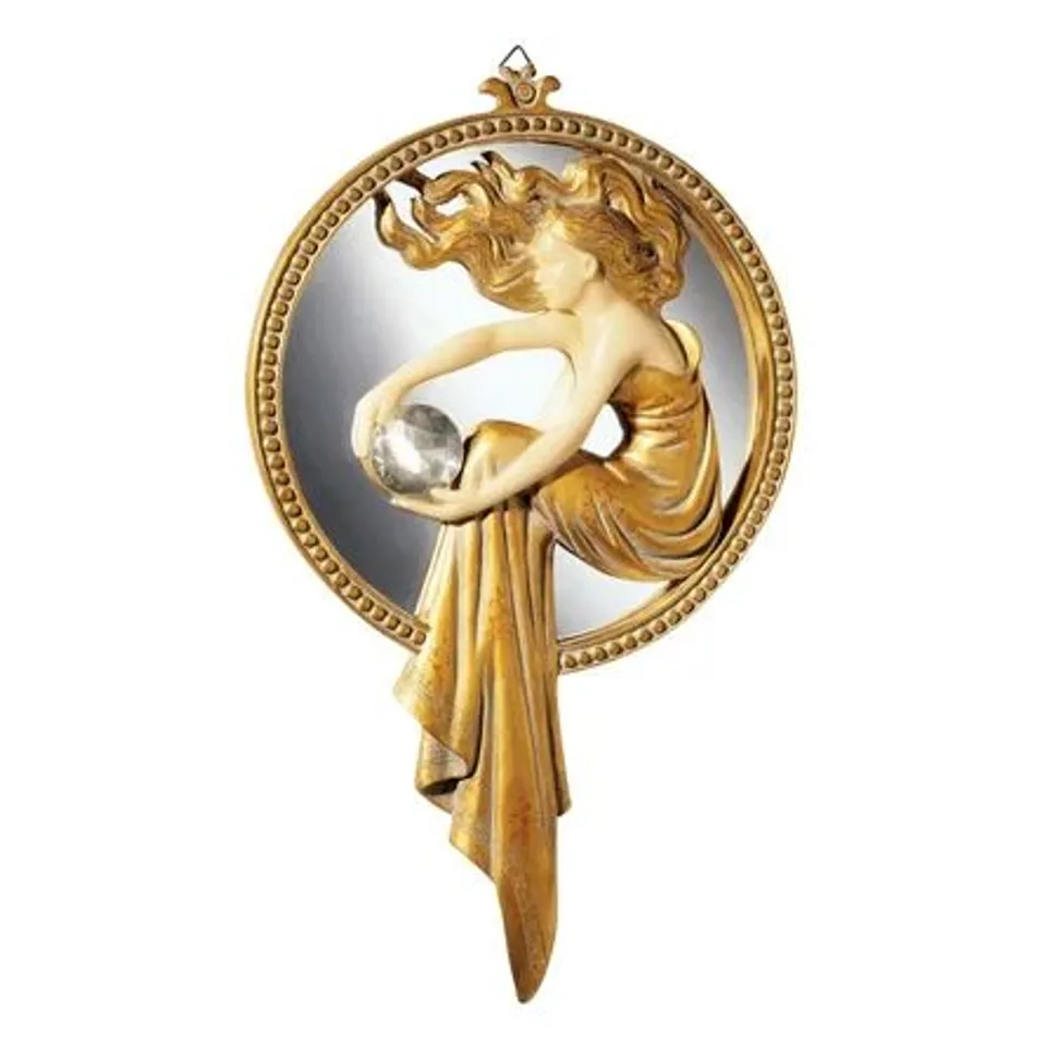 BOXED LADY OF THE LAKE ART DECO WALL MIRROR