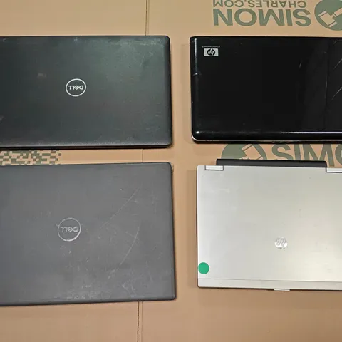 LOT OF 4 ASSORTED UNBOXED LAPTOPS TO INCLUDE HP AND DELL