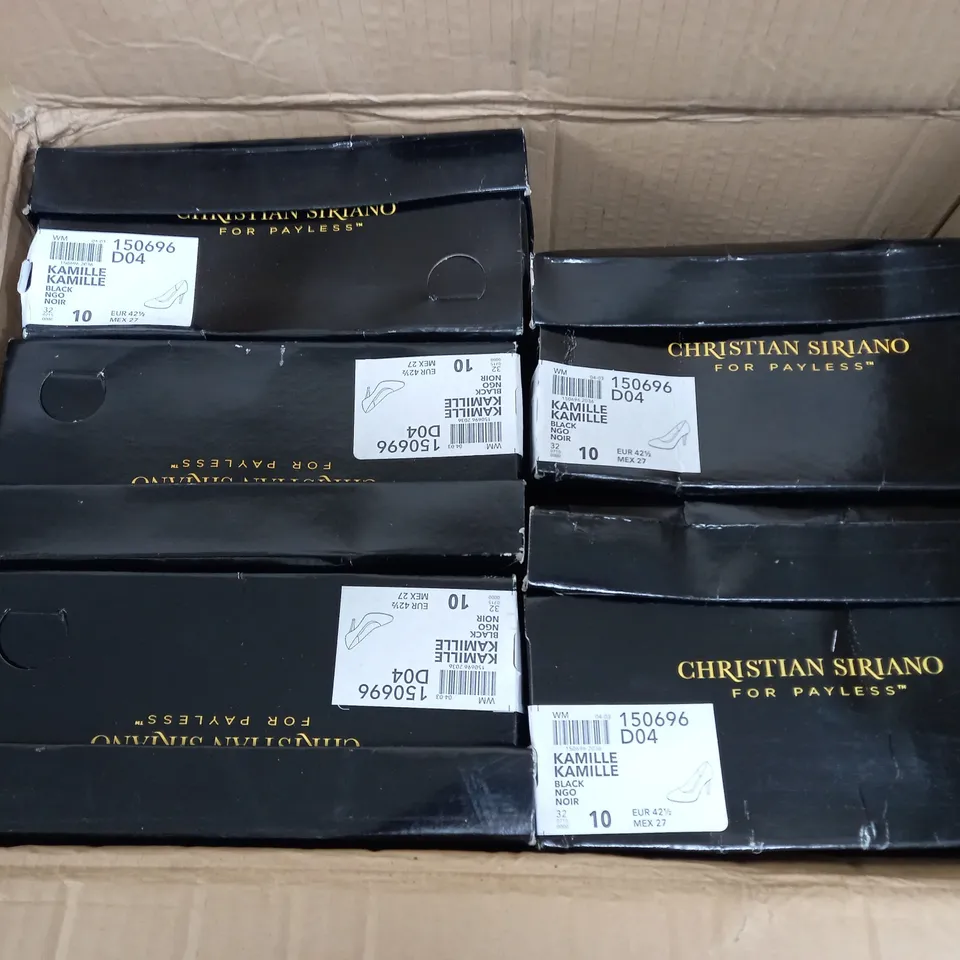 APPROXIMATELY 5 CHRISTIAN SIRIANO FOR PAYLESS KAMILLE HIGH HEEL SHOES IN BLACK SIZE 10 