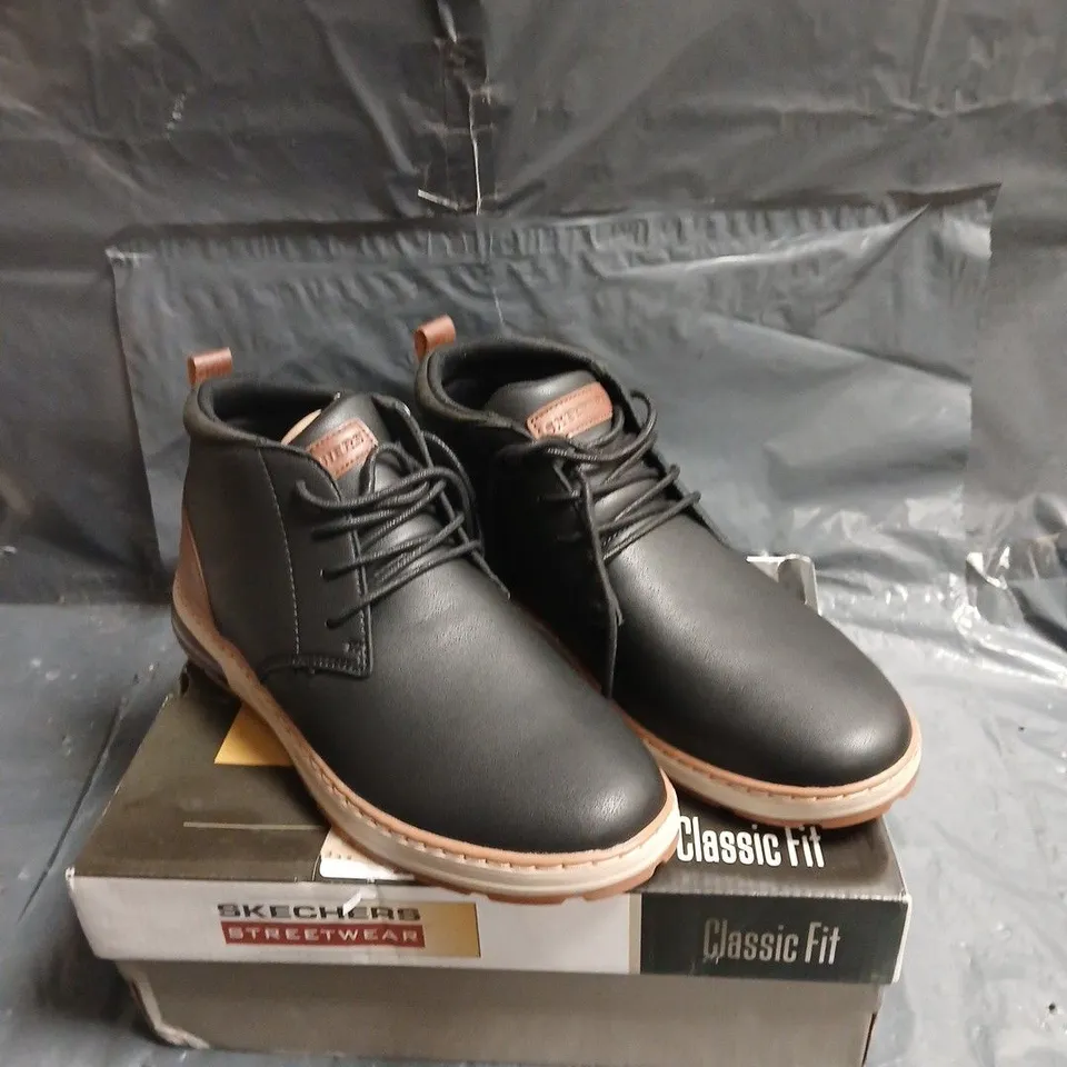 SKECHERS STREETWEAR CLASSIC FIT BOOTS – BLACK LEATHER (MEN'S) UK 9