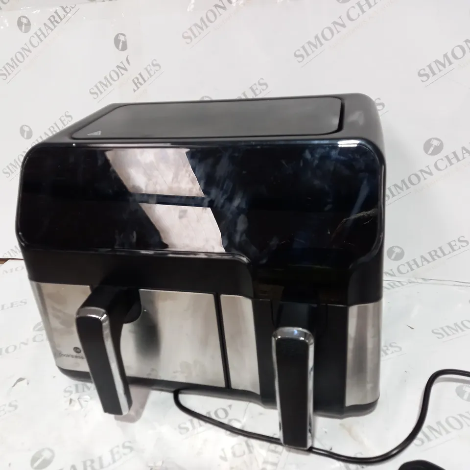 BOXED COOK'S ESSENTIALS 7.7L DUAL AIR FRYER, BLACK