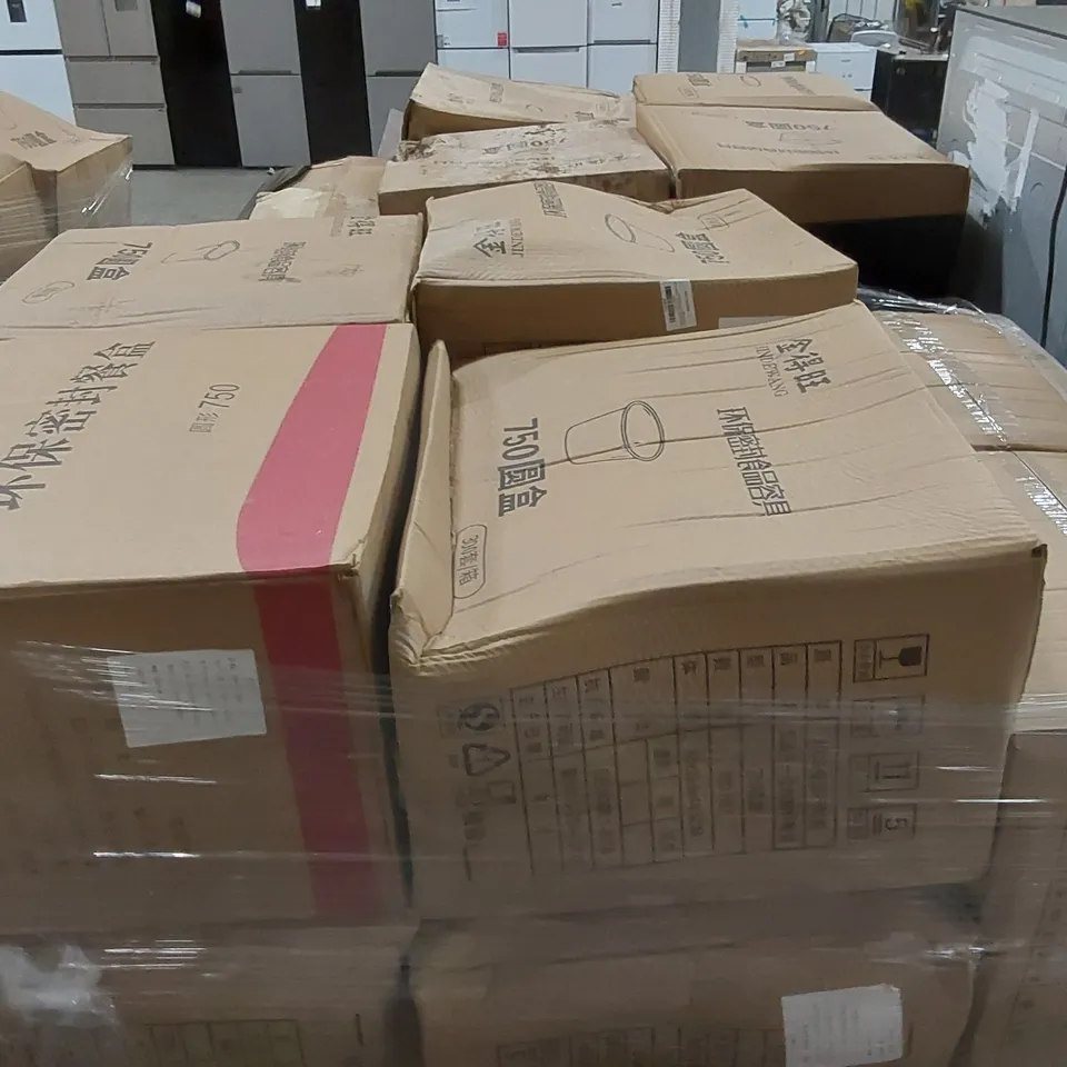 PALLET TO CONTAIN A LARGE ASSORTMENT OF SEALED FOOD CONTAINERS 