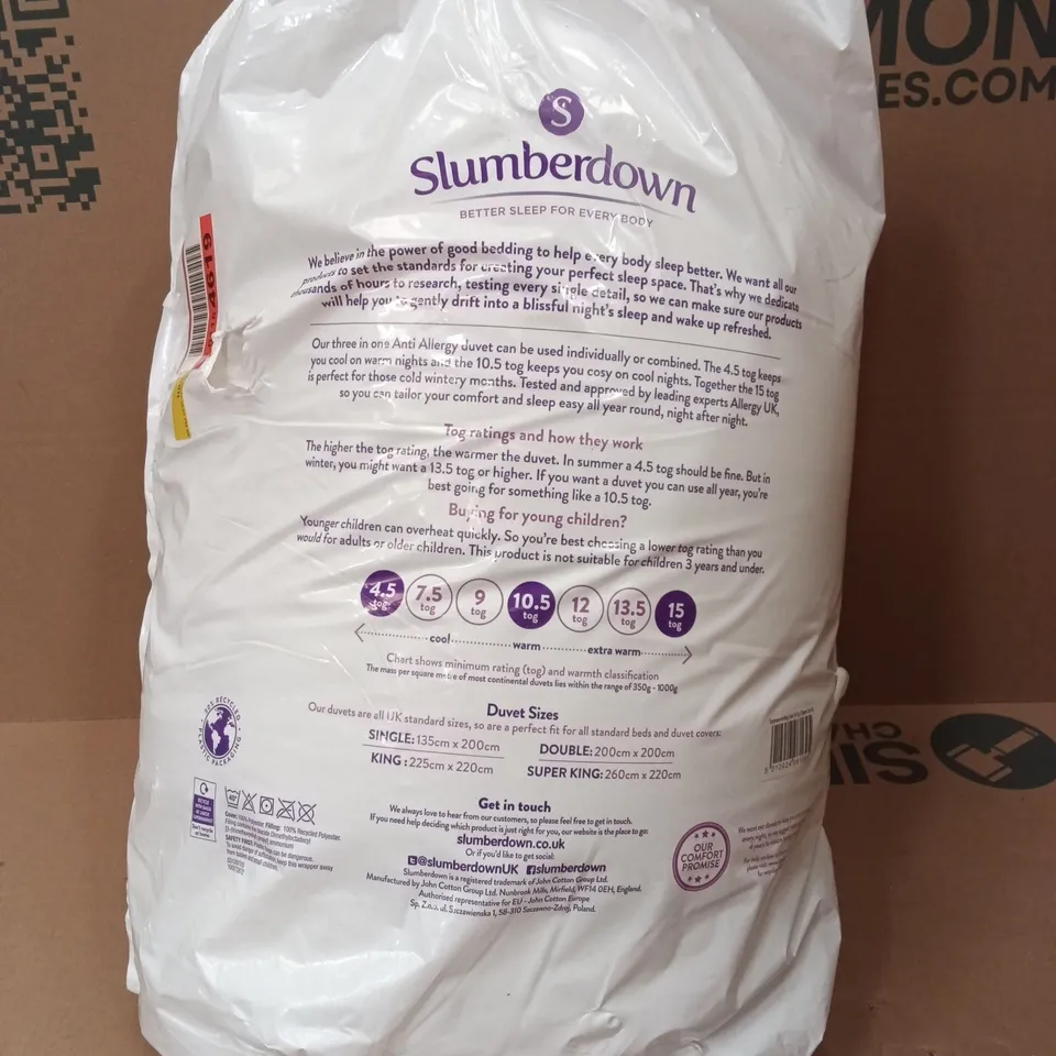 BAGGED SLUMBERDOWN ANTI ALLERGY 3-IN-1 DUVET//SUPERKING