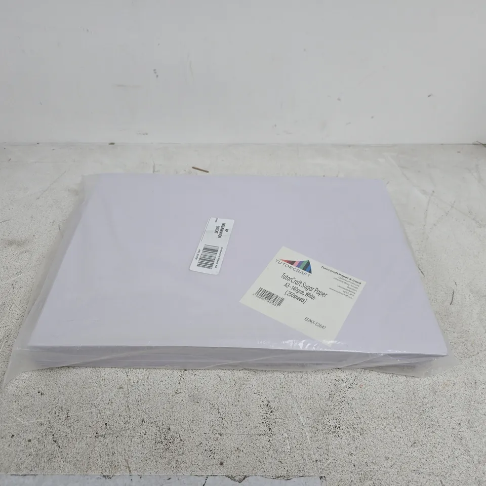 TUTORCRAFT SUGAR PAPER A3 WHITE (250 SHEETS)
