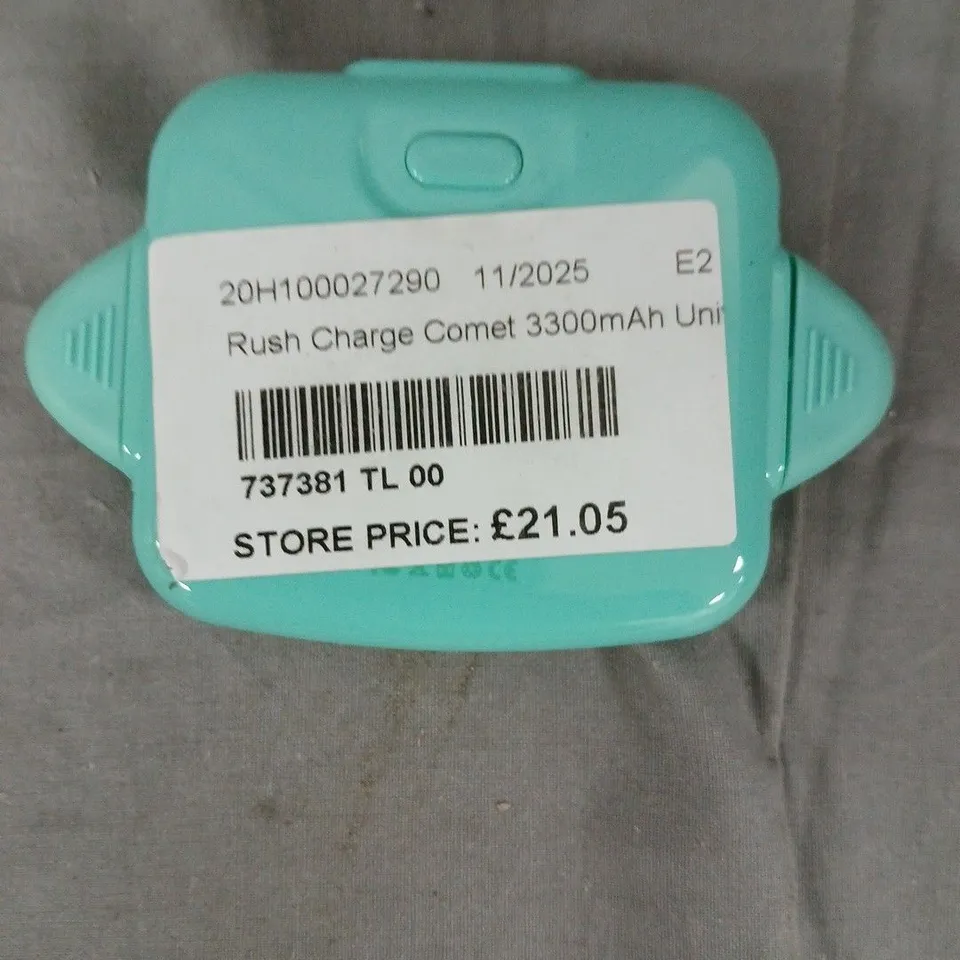 RUSH CHARGE COMET 3300MAH EXTERNAL POWER BANK – TURQUOISE 