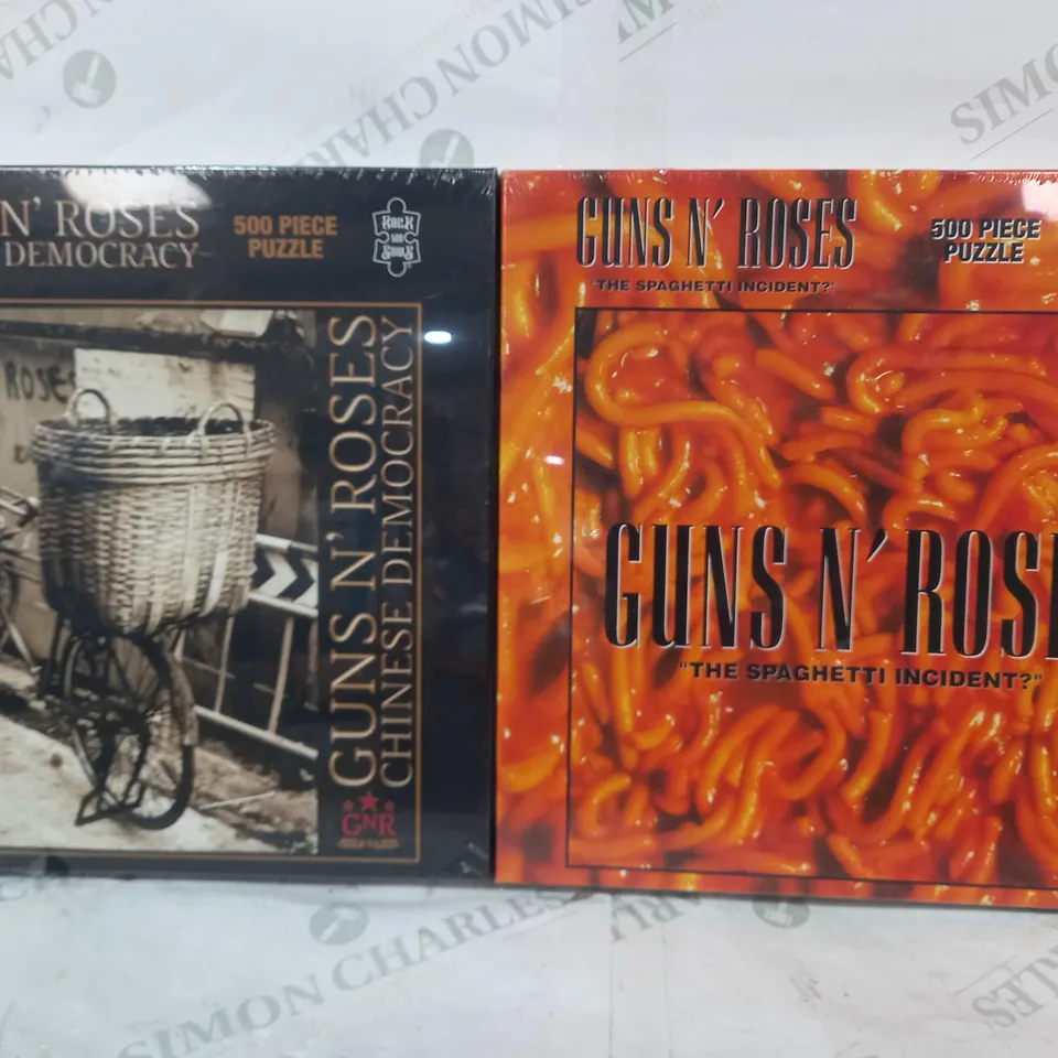 LOT OF 2X GUNS N' ROSES 500 PIECE JIGSAW PUZZLES - THE SPAGHETTI INCIDENT, & CHINESE DEMOCRACY