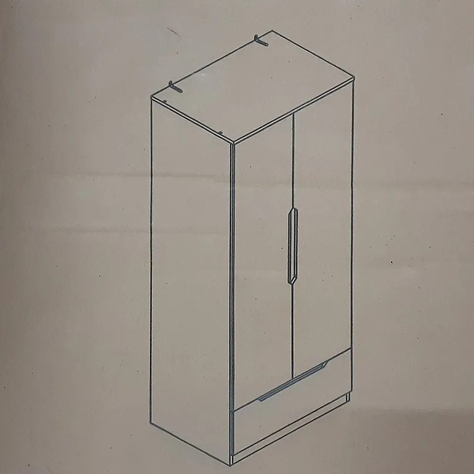 BOXED LARSON DOUBLE WARDROBE IN WHITE - H183 X W76 X D52CM (2 BOXES) 