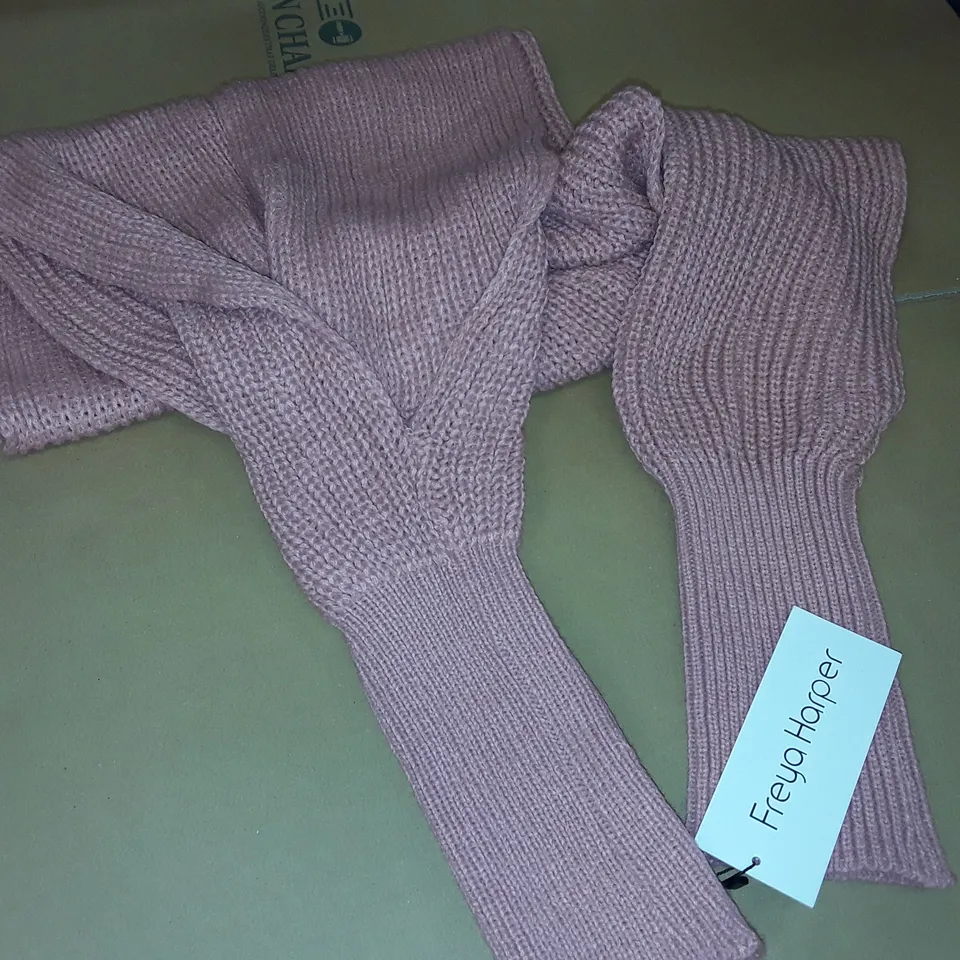 GREAT HARPER PINK KNITTED SLEEVED SHOULDER JACKET 