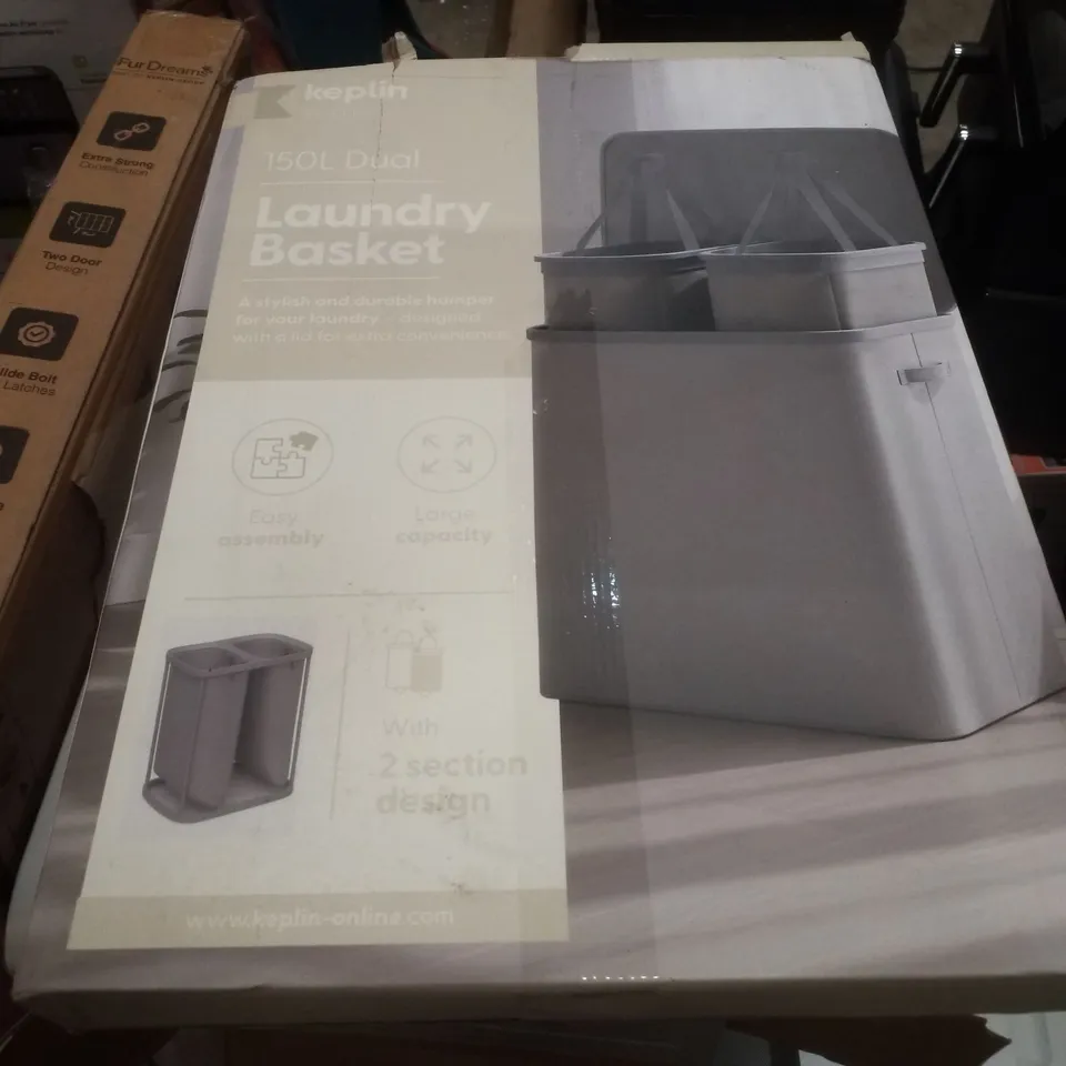 BOXED KEPLIN 100L DUAL LAUNDRY HAMPER