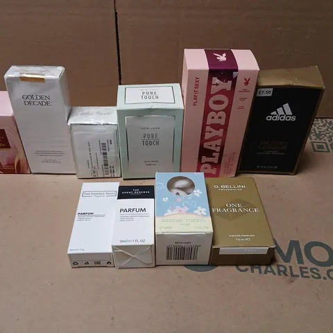 TEN ASSORTED BOXED FRAGRANCES TO INCLUDE; ADIDAS, G.BELLINI, THE SCENT RESERVE AND ZARA