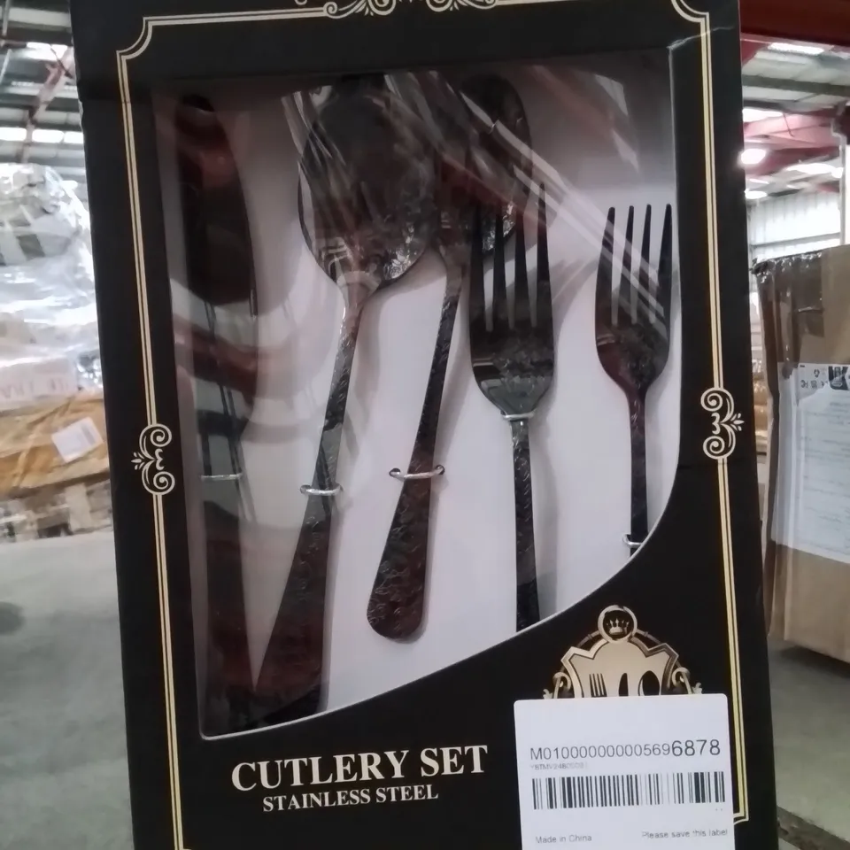BOXED DECORATIVE STAINLESS STEEL CUTLERY SET 