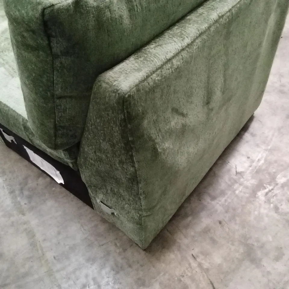 SALERNO STANDARD BACK FABRIC LEFT HAND CORNER CHAISE SOFA - GREEN RRP £999