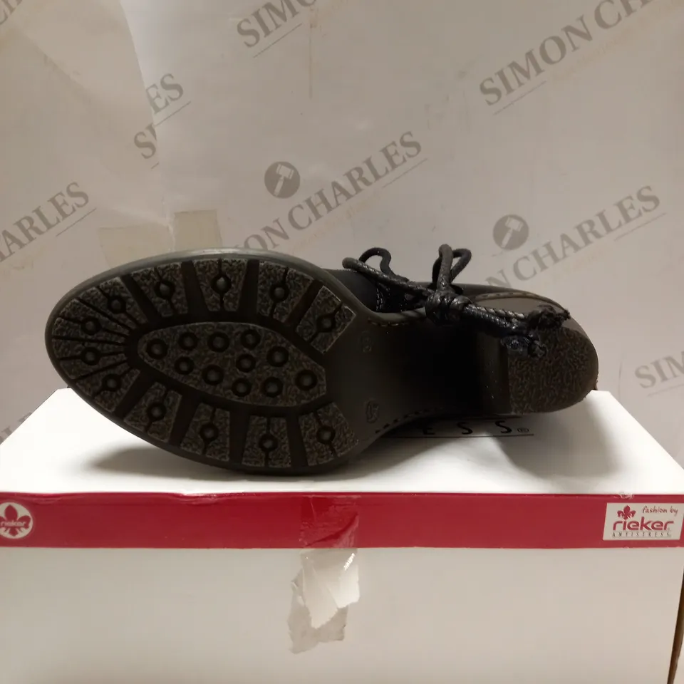 RIEKER ANKLE BOOTS WITH TASSLE FEATURE, BLACK - UK SIZE 6