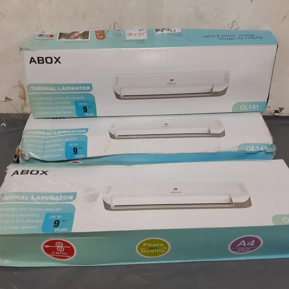 3 BOXED ABOX THERMAL LAMINATORS
