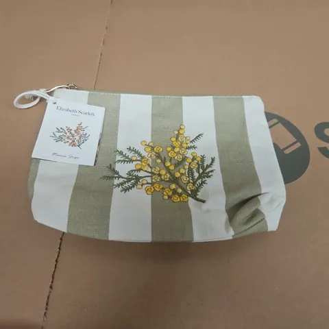ELIZABETH SCARLETT STRIPED FLORAL POUCH – COSMETIC BAG