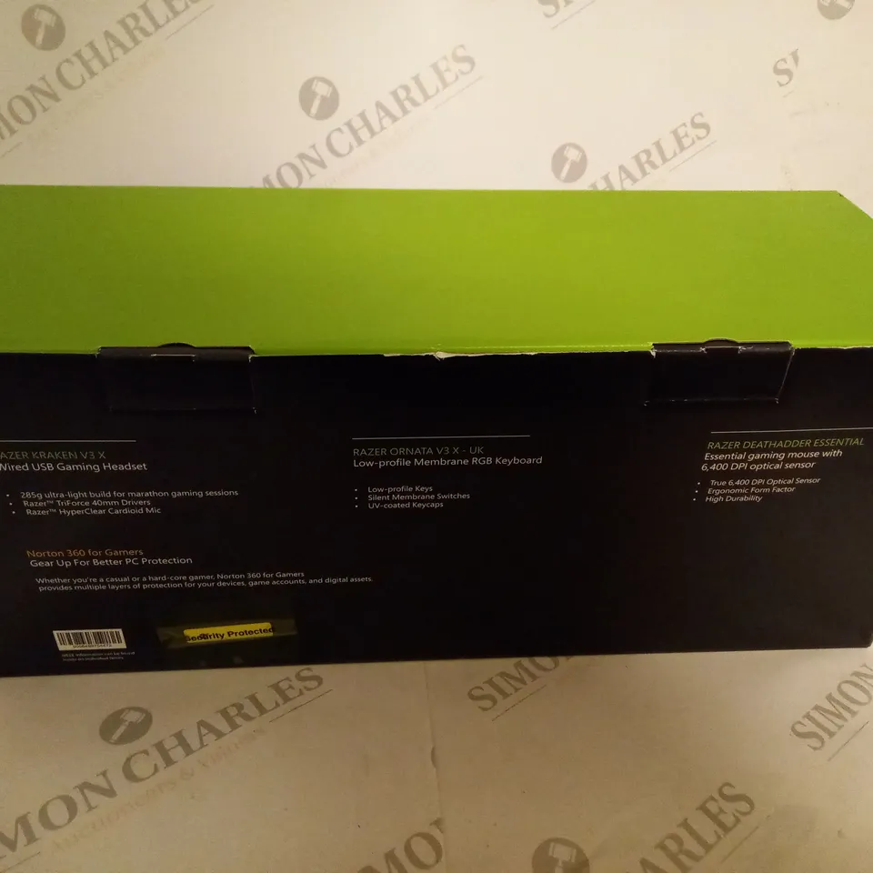 BRAND NEW BOXED GAMING BUNDLE 3 IN 1 TO INCLUDE RAZER KRAKEN V3 X WIRED USB GAMING HEADSET, RAZER ORNATA V3 X LOW PROFILE MEMBRANE  RGB KEYBOARD AND RAZOR DEATHADDER ESSENTIAL GAMING MOUSE
