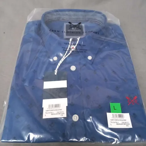 BRAND NEW BAGGED CREW CLOTHING COMPANY SLIM FIT STRETCH POPLIN PRINT SHIRT SIZE M