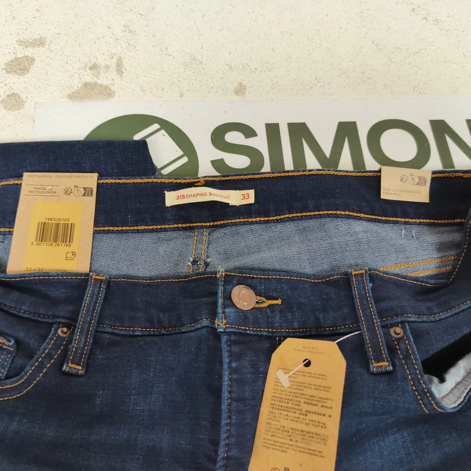 LEVI'S 315 SHAPING BOOTCUT JEANS – DARK DENIM – UK 33 (W33)