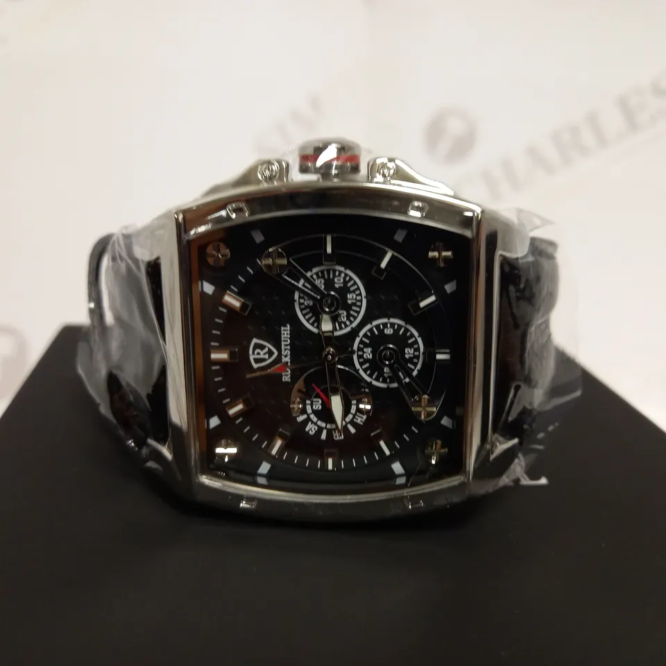 RUCKSTUHL TRIPLE DIAL LEATHER STRAP WRISTWATCH RRP £560