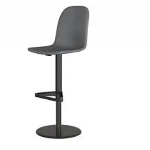 BOXED DESIGNER ZARAGOZA BAR STOOL - METEOR GREY FRAME WITH PU LEATHER GREY SEAT