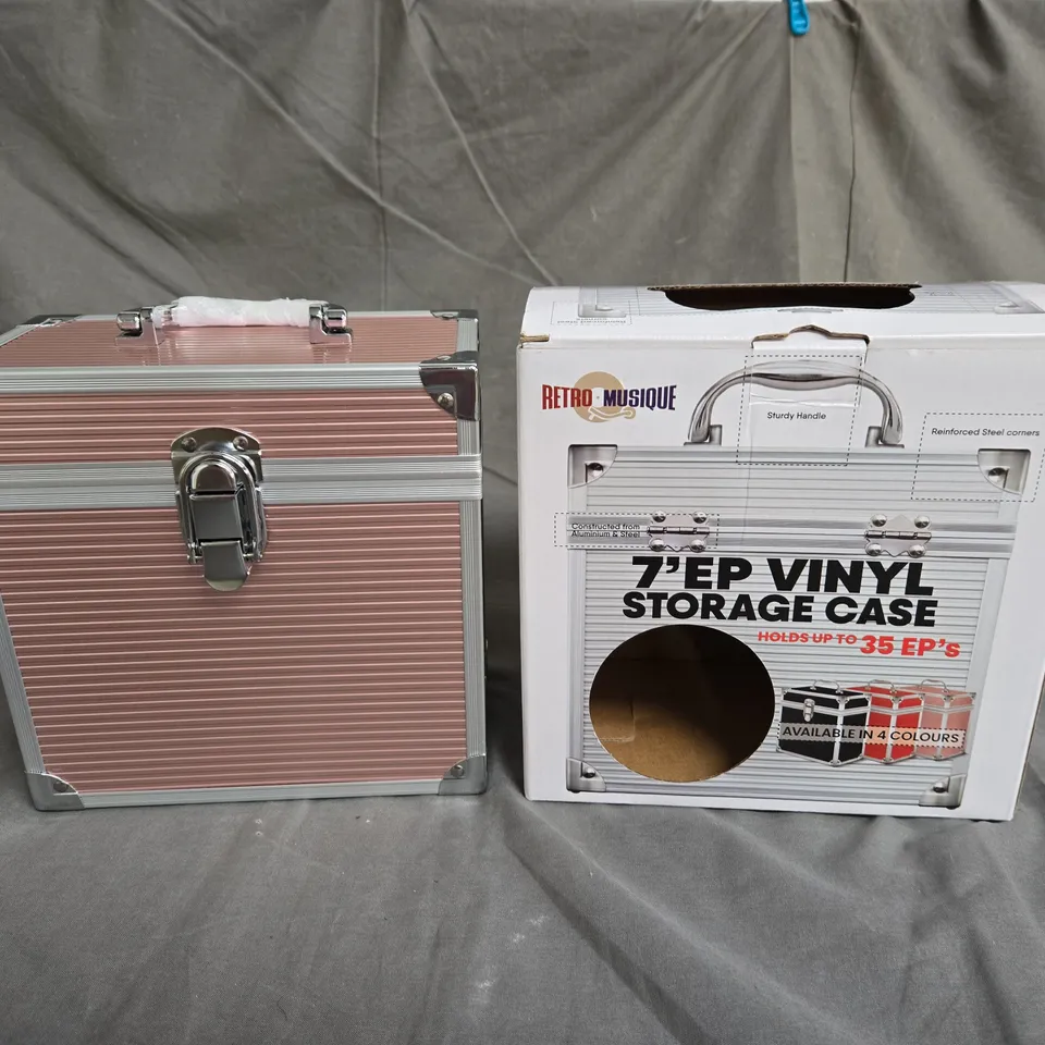 BOXED RETRO MUSIC VINYLSTORAGE CASE IN PINK 