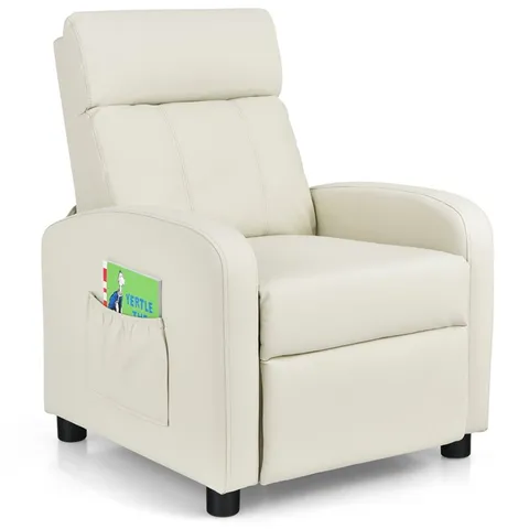 BOXED COSTWAY BEIGE RECLINER CHAIR WITH ADJUSTABLE FOOTREST