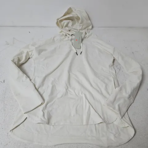 SWEATY BETTY ESCAPE LUXE FLEECE HOODY IN LILY WHITE - MEDIUM