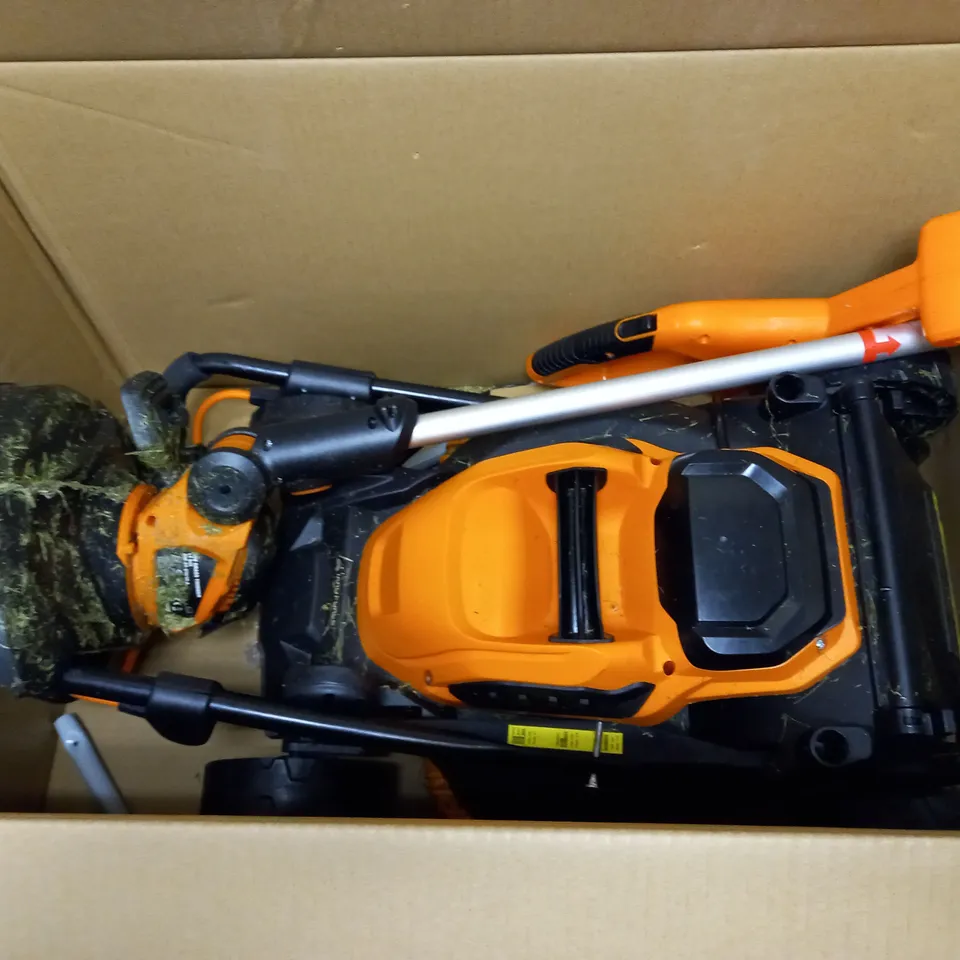 YARD FORCE 32CM ROTARY CORDLESS LAWNMOWER PLUS CORDLESS GRASS TRIMMER
