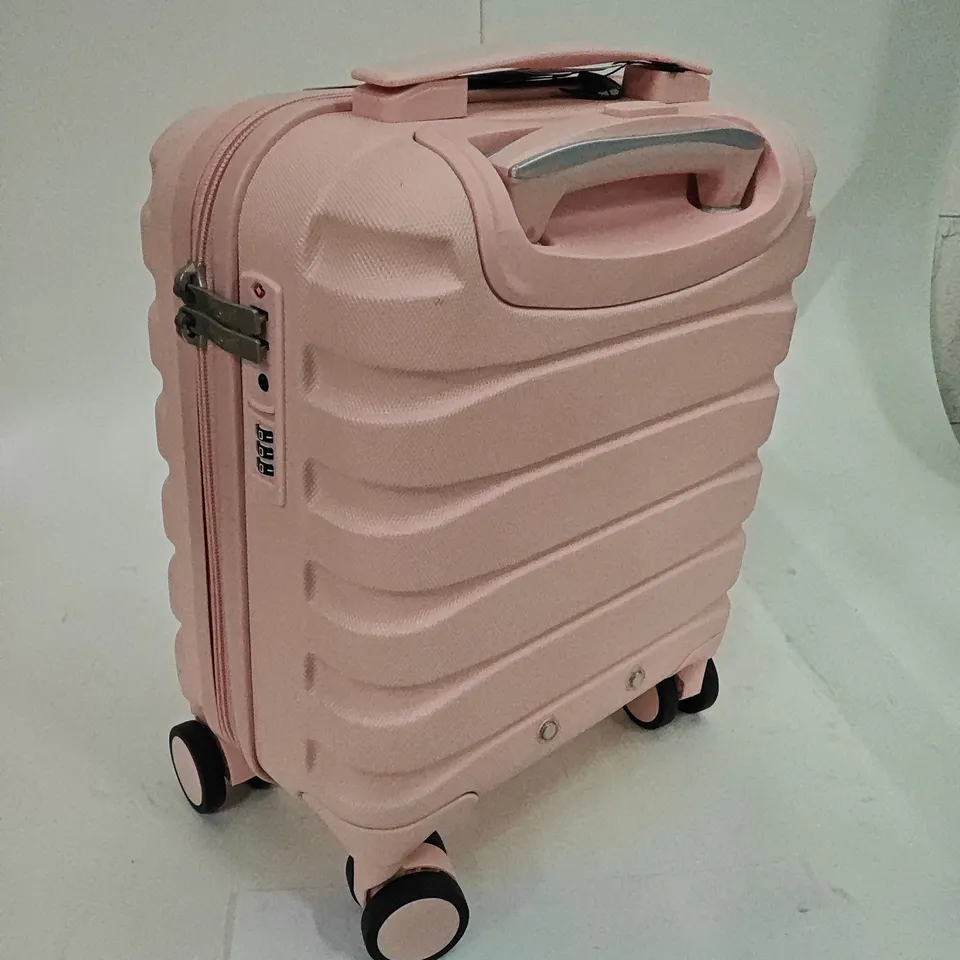 FLIGHT KNIGHT SMALL HARD SHELLED LUGGAGE CASE WITH WHEELS AND LOCK IN PINK