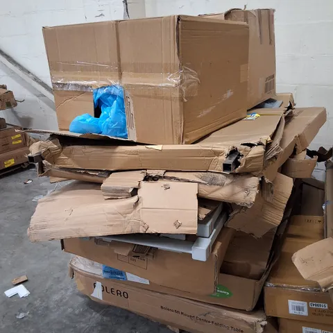 PALLET CONTAINING ASSORTED NISBIT PRODUCTS & PARTS INCLUDING RACKING TROLLEY & ROUND FOLDING TABLE