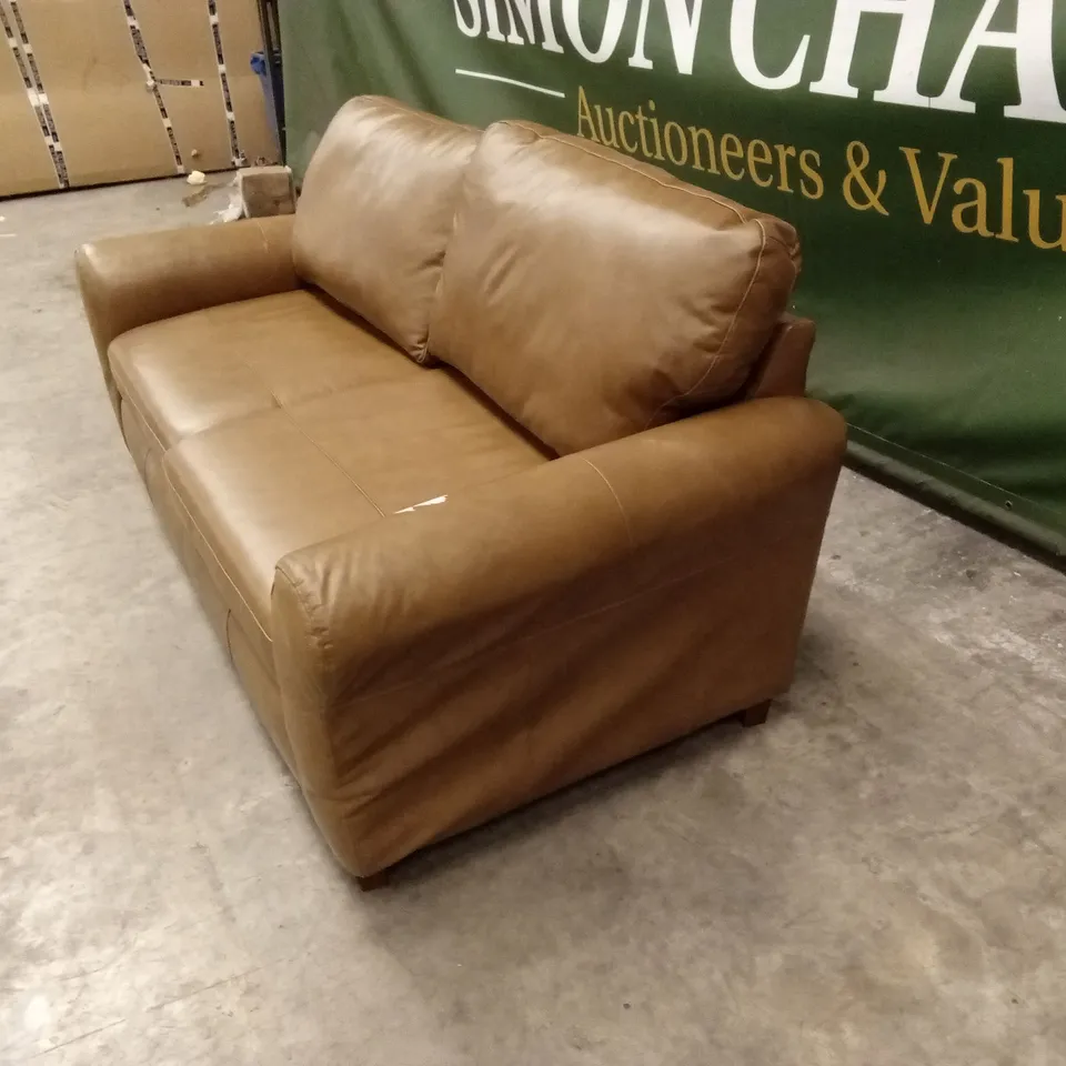 BAILEY 3 SEATER LEATHER SOFA - TAN RRP £799