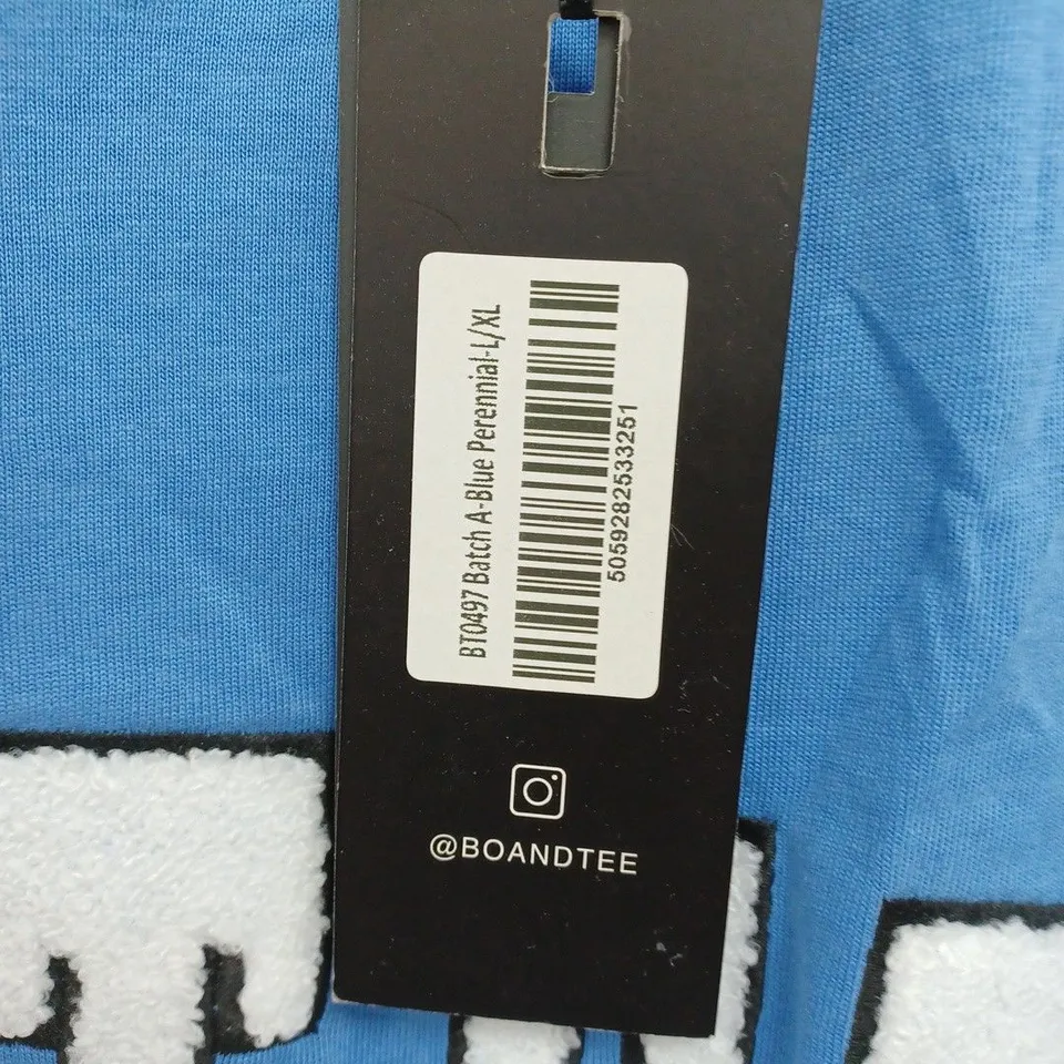 BO+TEE BLUE LOGO T-SHIRT- LARGE/X-LARGE