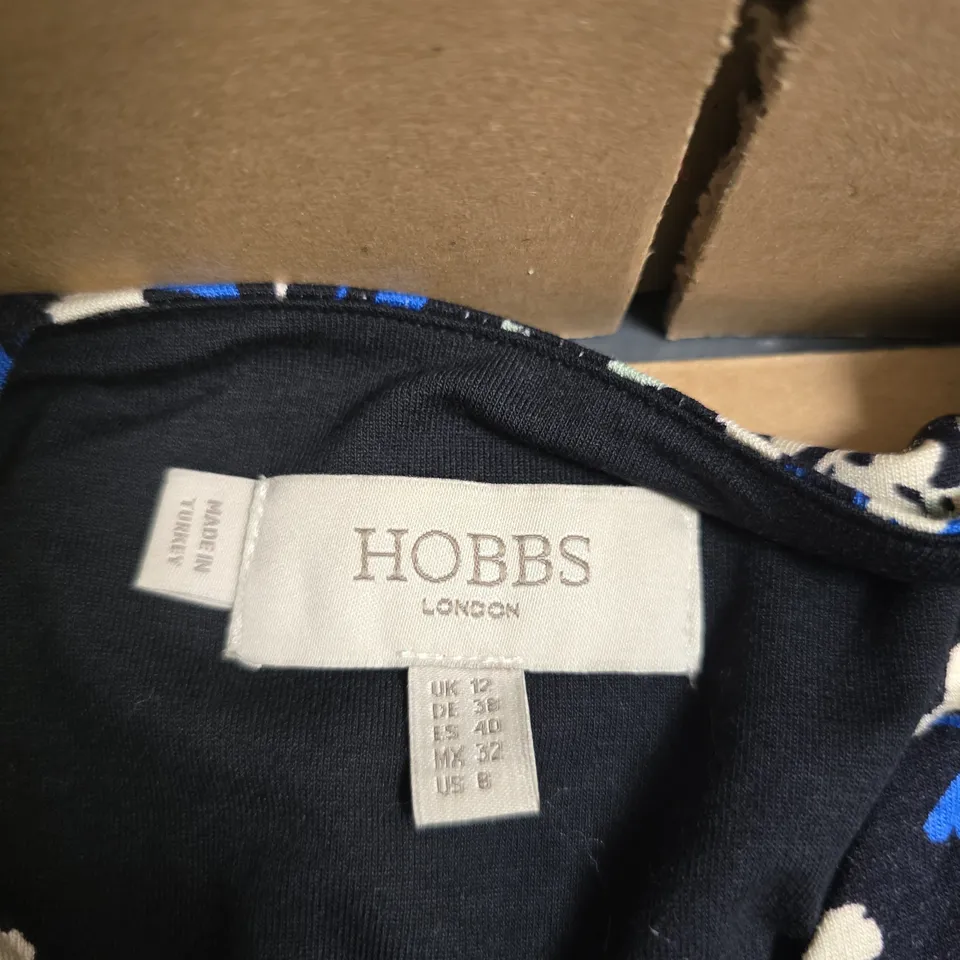 HOBBS LONDON FLORAL PRINT DRESS – NAVY/BLUE & WHITE, UK 12
