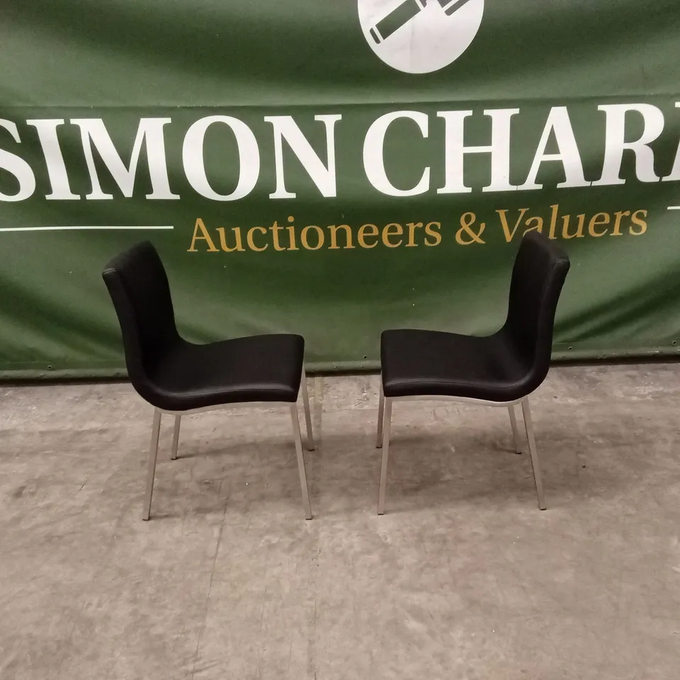 SET OF 2 QUALITY DESIGNER AUDREY DINING CHAIRS, PU LEATHER