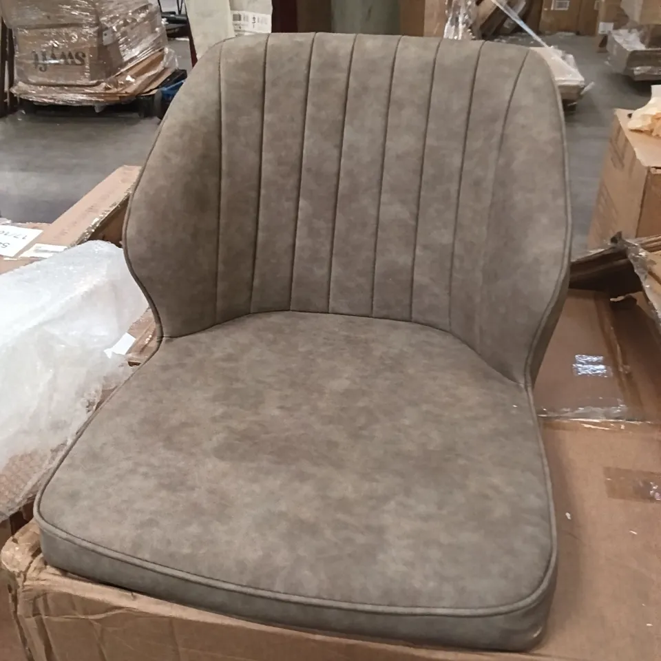 BOXED SET OF 2 GREY FAUX LEATHER DINING CHAIR