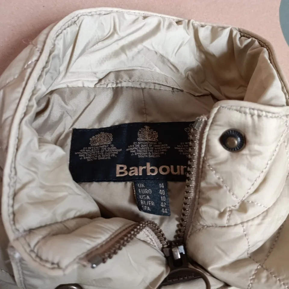 BARBOUR QUILTED JACKET – BEIGE – UK 14 (EU 40) – WOMEN'S