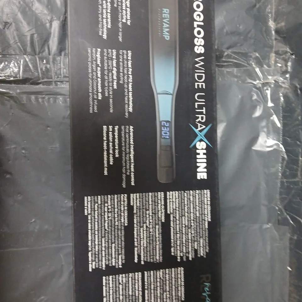 REVAMP PROGLOSS WIDE ULTRA SHINE HAIR STRAIGHTENER (MODEL ST-2000-GB)