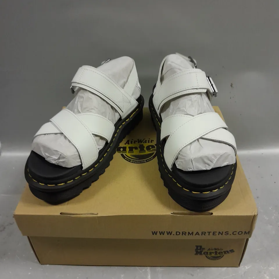 BOXED PAIR OF DR MARTENS VOSS II SANDALS IN WHITE - 6.5