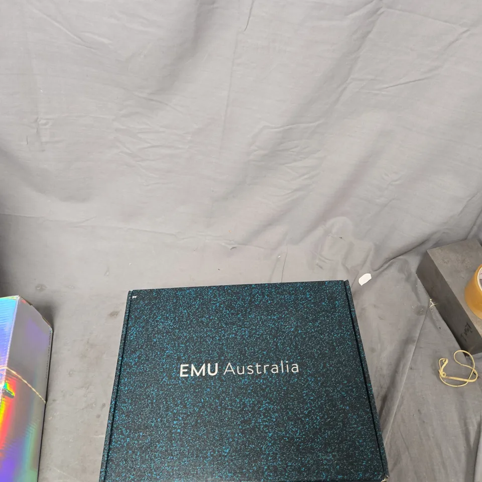 EMU AUSTRALIA GREY SUEDE FUR-LINED ANKLE BOOTS – BUCKLE STRAP UK 7