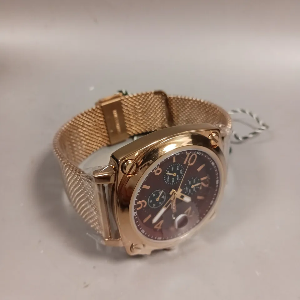 GAMAGES PERCEPTION ROSE RED DIAL WATCH 