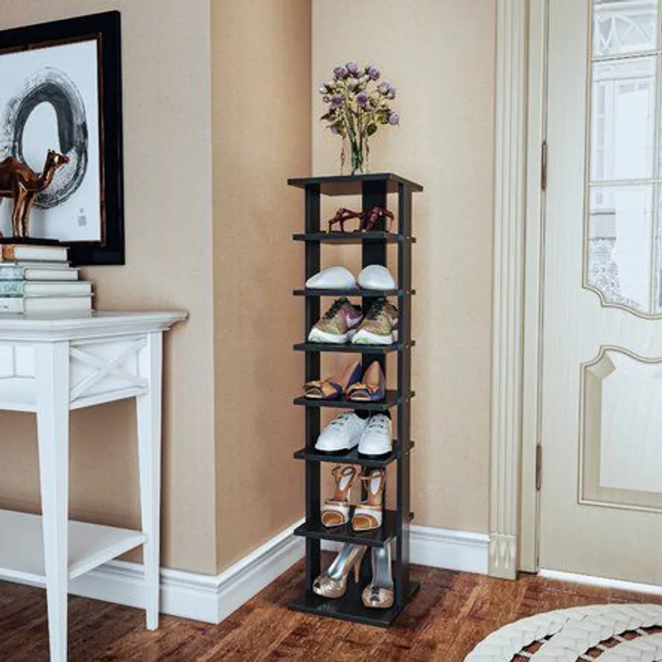 ENTRYWAY 7 PAIR SHOE RACK 