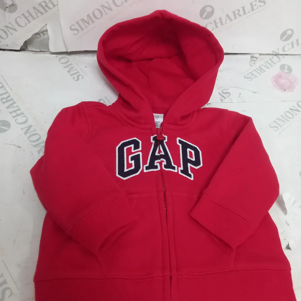 RED GAP BABY HOODIE ZIP UP JACKET SIZE - 6-12MONTHS