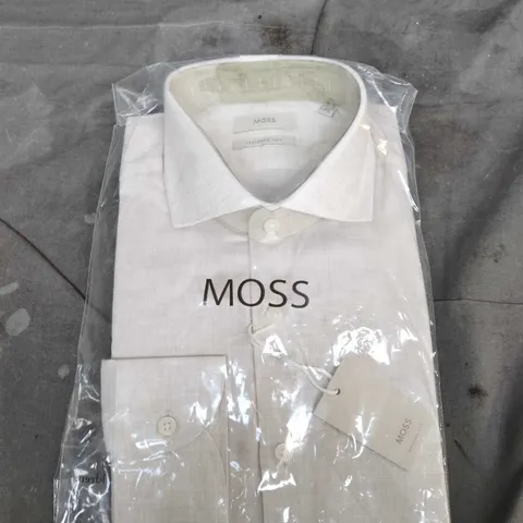 MOSS MEN’S DRESS SHIRT – LIGHT GREY, COLLARED, PACKAGED