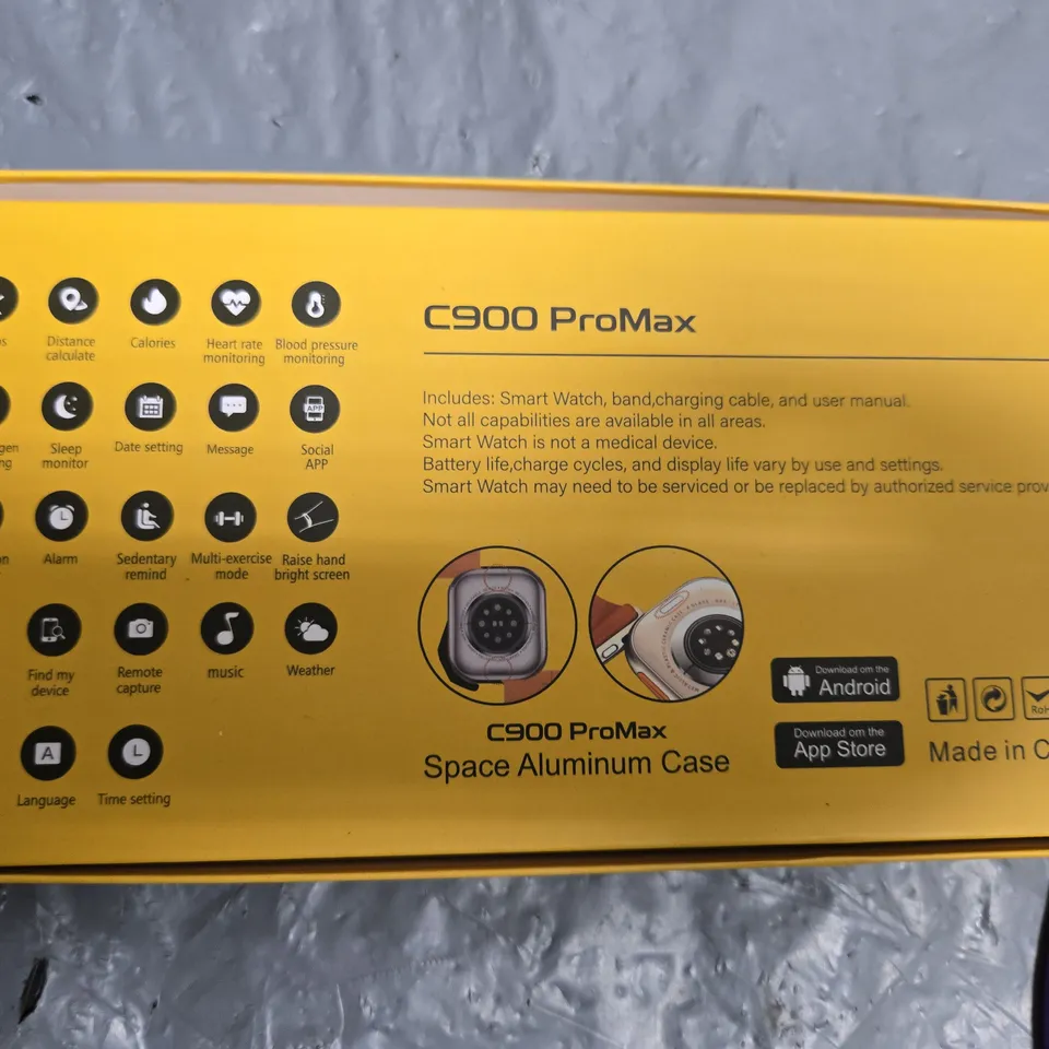 C900 PROMAX SMART WATCH – SPACE ALUMINUM CASE, ORANGE BAND
