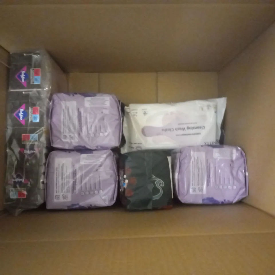APPROXIMATELY 9 PACKS OF FEMININE HYGIENE AND INCONTINENCE PADS 